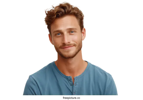 [Transparent Background PNG]Close-up Portrait of a Caucasian Man