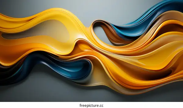 Blue and orange abstract waves