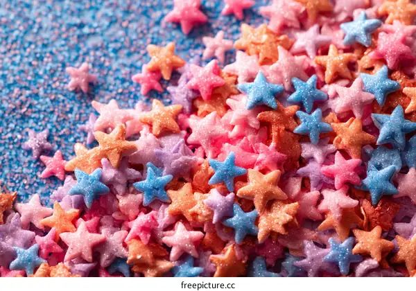 Colorful Star-Shaped Sprinkles Close-up