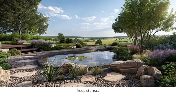 Serene Landscape with Distant Hills