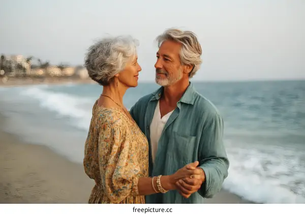 Couple Dancing on the Beach at Sunset
