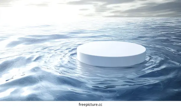 White Circle Platform on Rippled Water