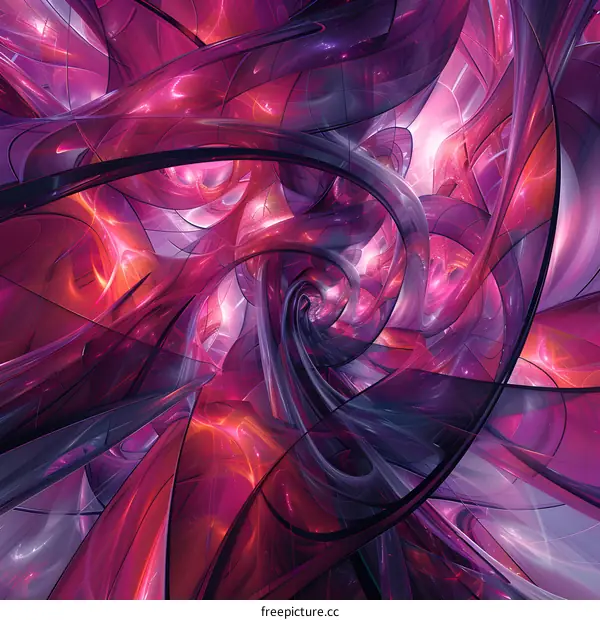 Abstract Purple and Pink Swirling 3D Design