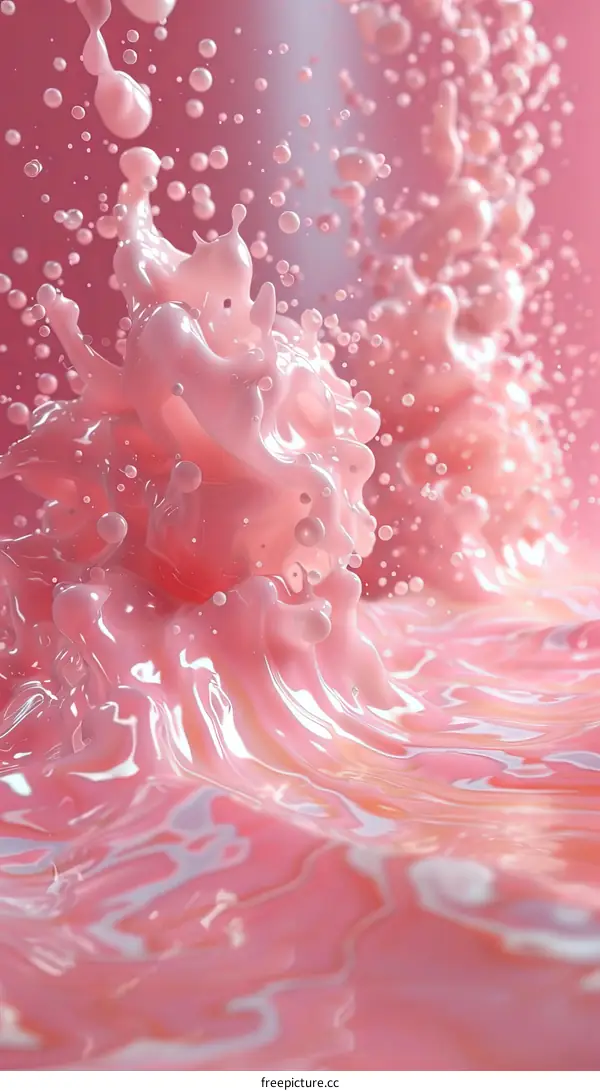 Abstract Pink Liquid Splash Art