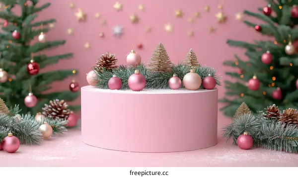 Pink Christmas Decoration Display