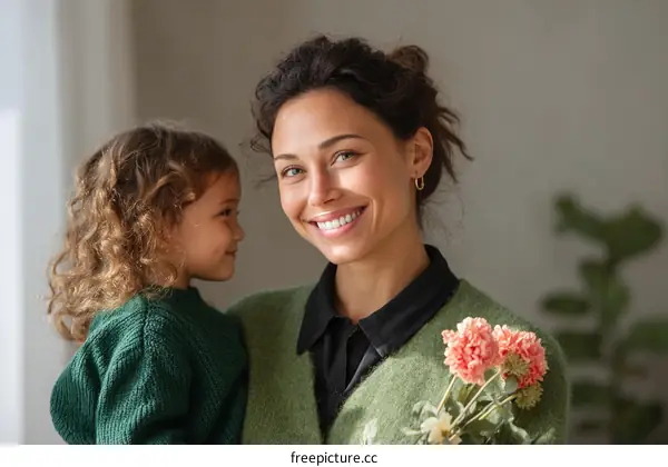 Mother and Daughter Smile Portrait