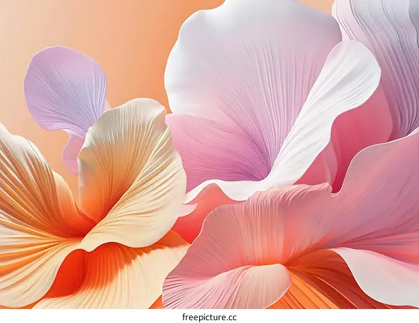 Abstract Floral Background With Pink and Orange Petals