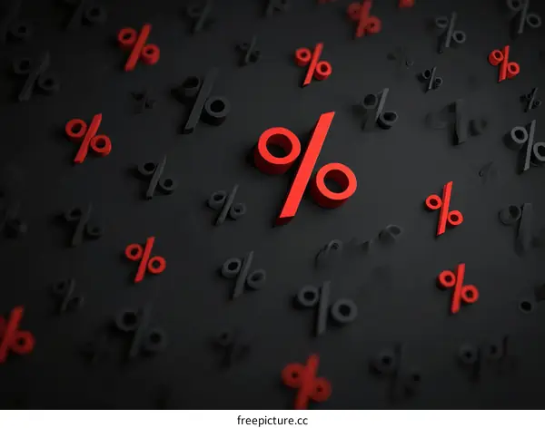 Red and Black Percentage Symbols Background