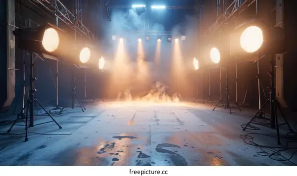 Smoke and lights on stage