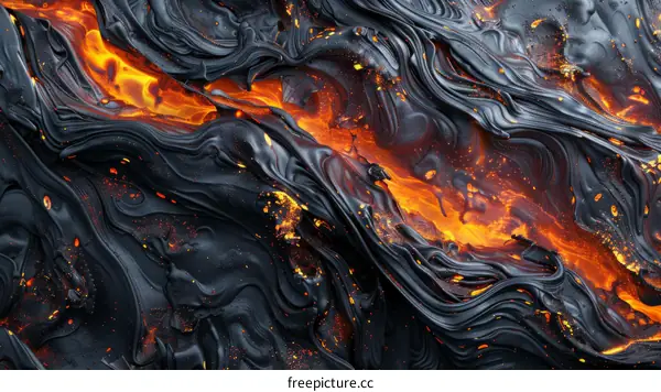 Black and orange abstract painting