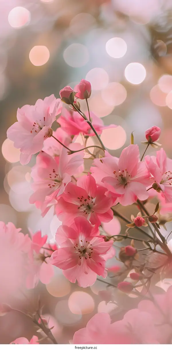 Pink Flowers in Blurred Background