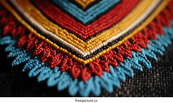 Close-up Beaded Tribal Ornament