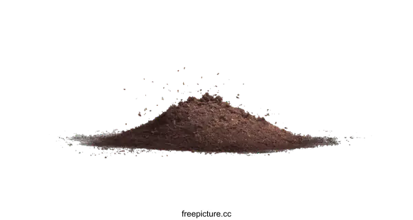 [Transparent Background PNG]Pile of Brown Soil Against White Background