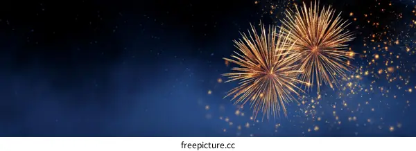 Spectacular Fireworks Display Against Dark Night Sky