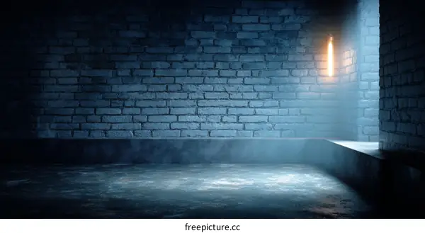 Dark and Mysterious Empty Brick Room