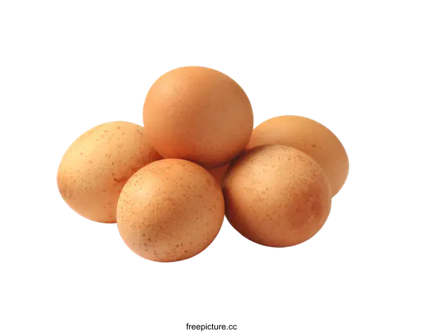 [Transparent Background PNG]Stacked Brown Eggs on White Background