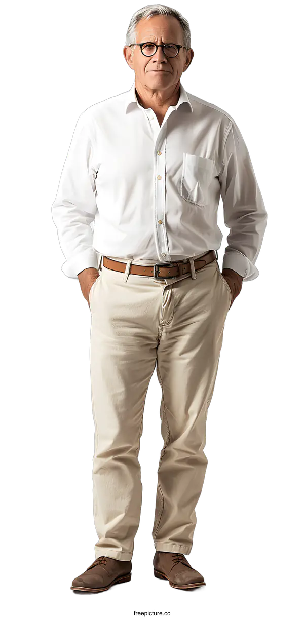 [Transparent Background PNG]A man standing with his hands in his pockets