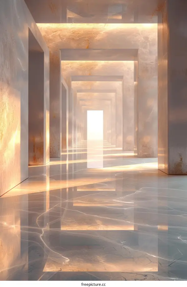 Abstract Interior Architecture Corridor with Marble