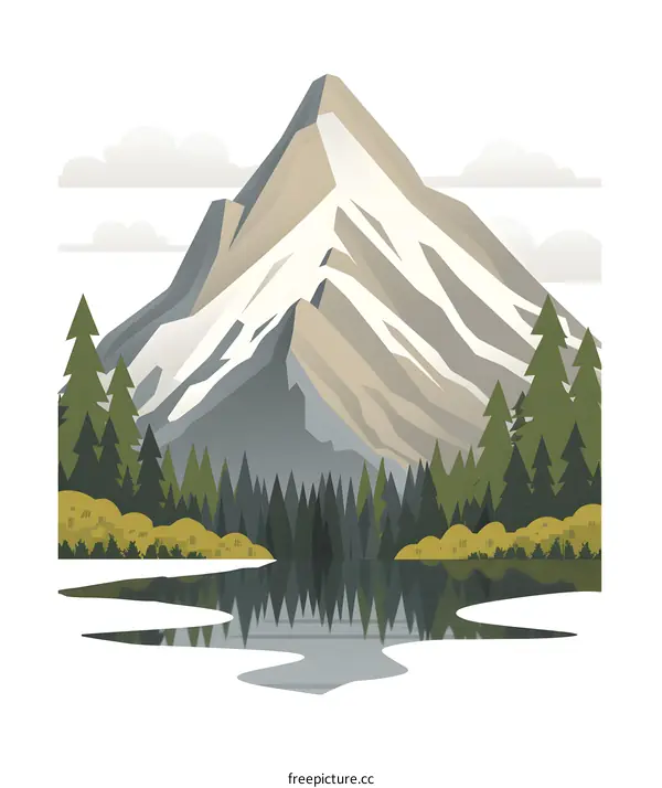 Mountain Peak Landscape Illustration