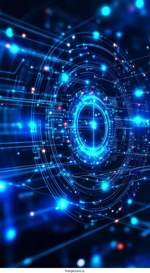 Abstract Digital Circuit Technology Illustration
