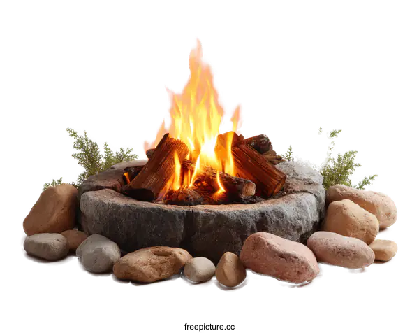 [Transparent Background PNG]Campfire Outdoor Stone Fire Pit