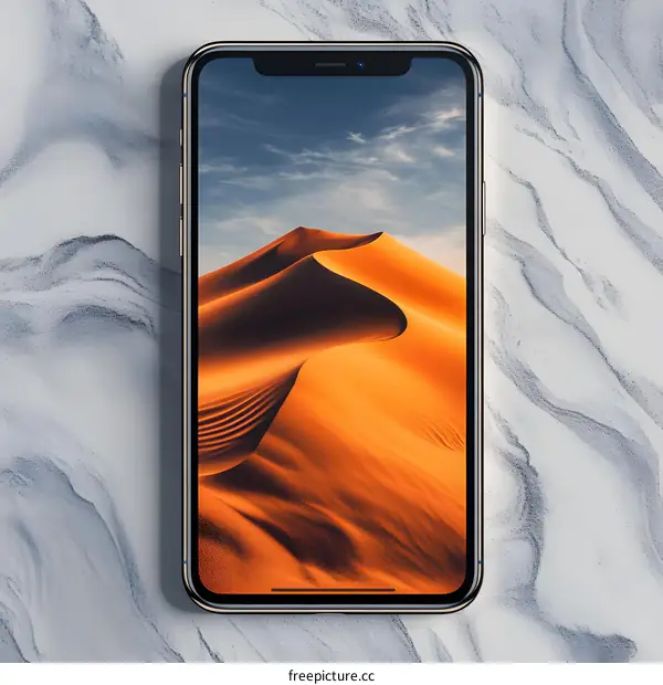 Golden Phone with Desert Wallpaper