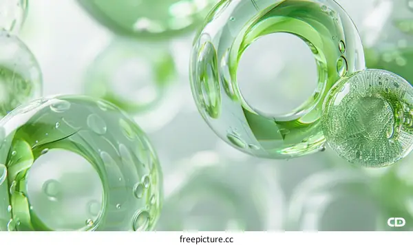 Floating Green Glass Rings