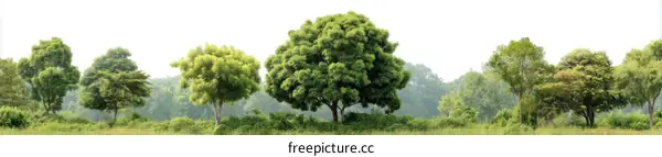 Peaceful Green Trees Landscape Scenic View