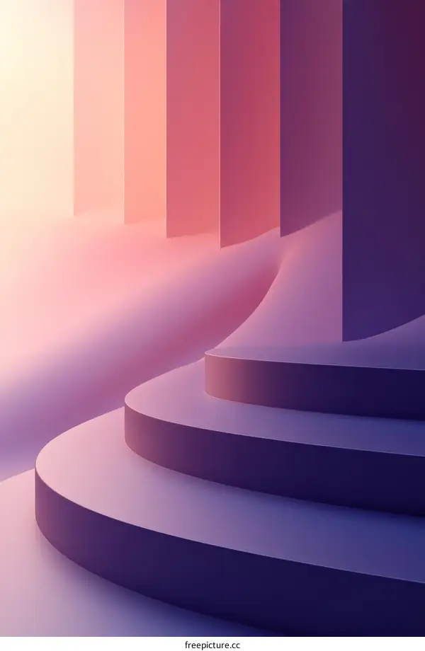 Abstract Geometric Steps with Gradient Colors