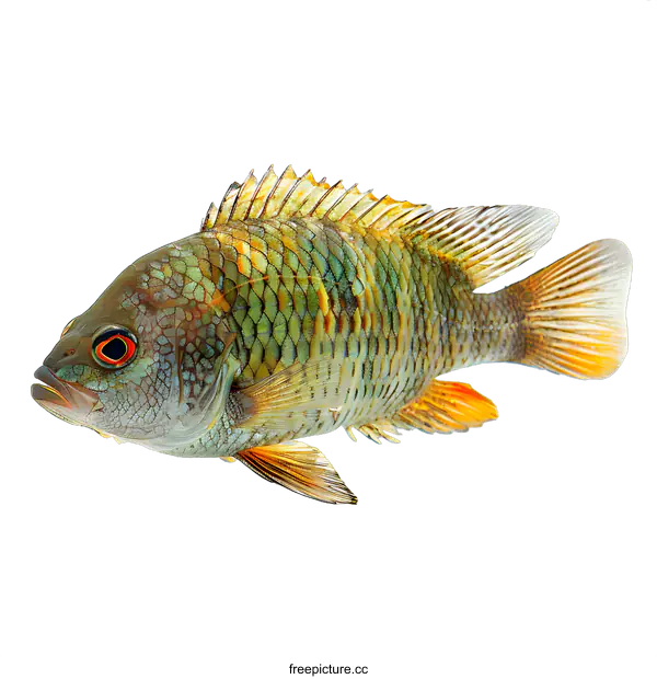 [Transparent Background PNG]Colorful Fish on White Background