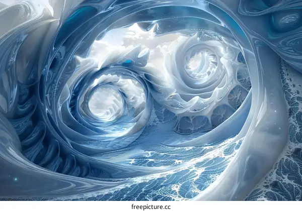 Blue Abstract Painting with Bright Brushstrokes