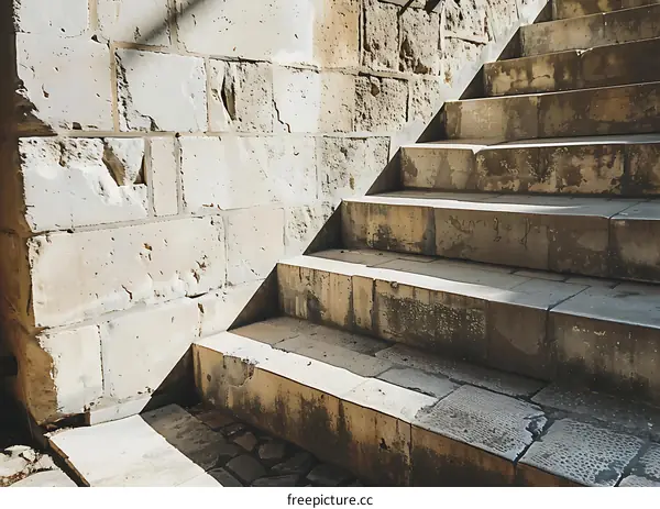 Stone Steps Leading Up To A Wall