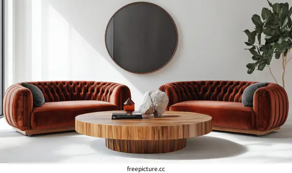 Modern Living Room with Luxurious Sofa and Coffee Table