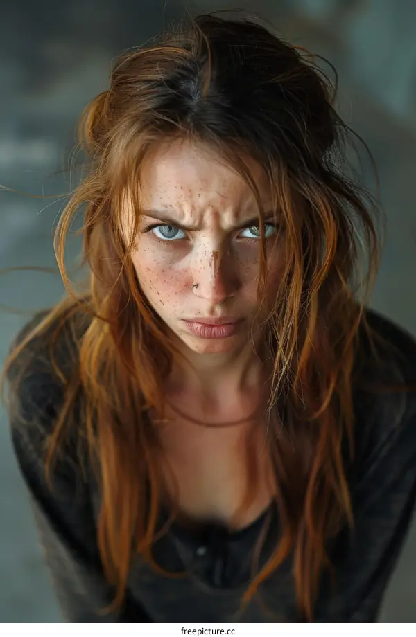 Close-up Portrait of an Angry Woman