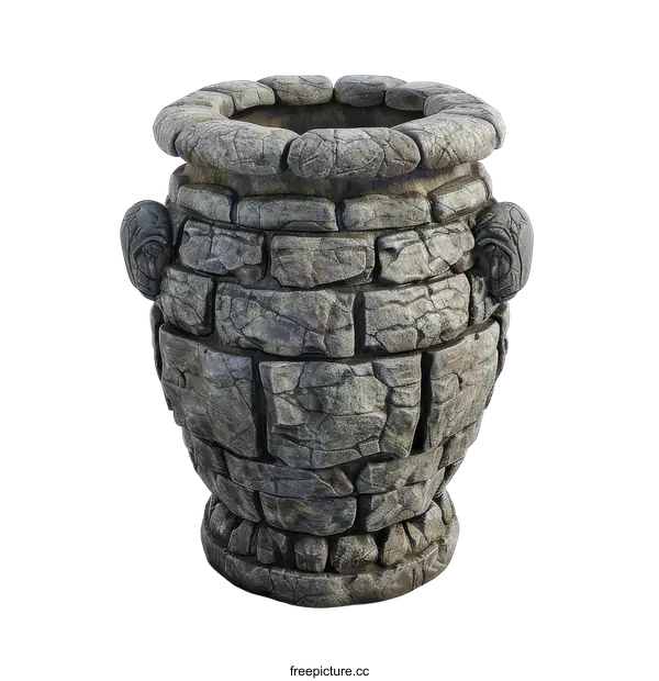 [Transparent Background PNG]Ancient Stone Vessel Isolated on transparent background