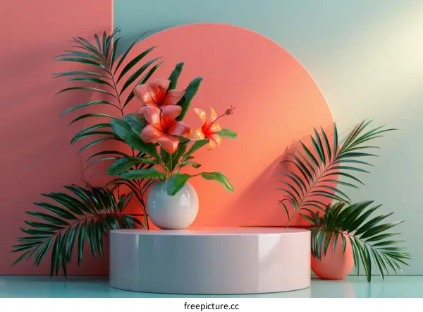 Tropical Floral Still Life Display
