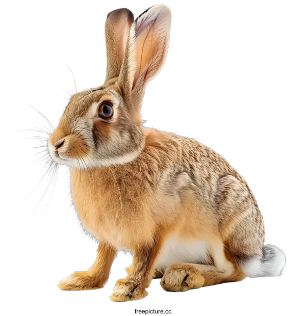 [Transparent Background PNG]cute brown rabbit looking sideways