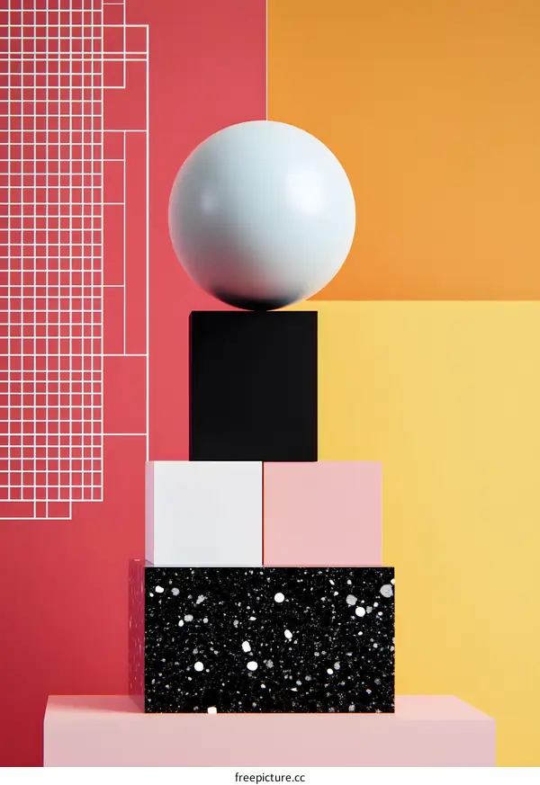 Abstract Geometric Shapes with Colorful Background