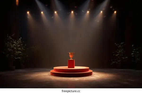 Award Ceremony Stage with Trophy