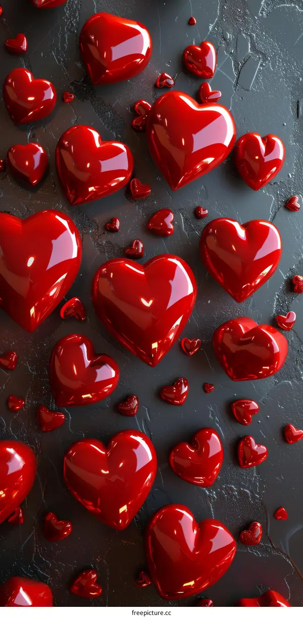 Heart Background in Red and Black