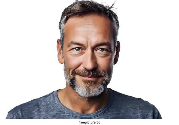 [Transparent Background PNG]Portrait of a happy mature man