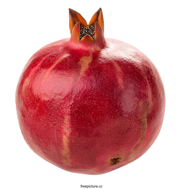 [Transparent Background PNG]Fresh Red Pomegranate Isolated On White Background