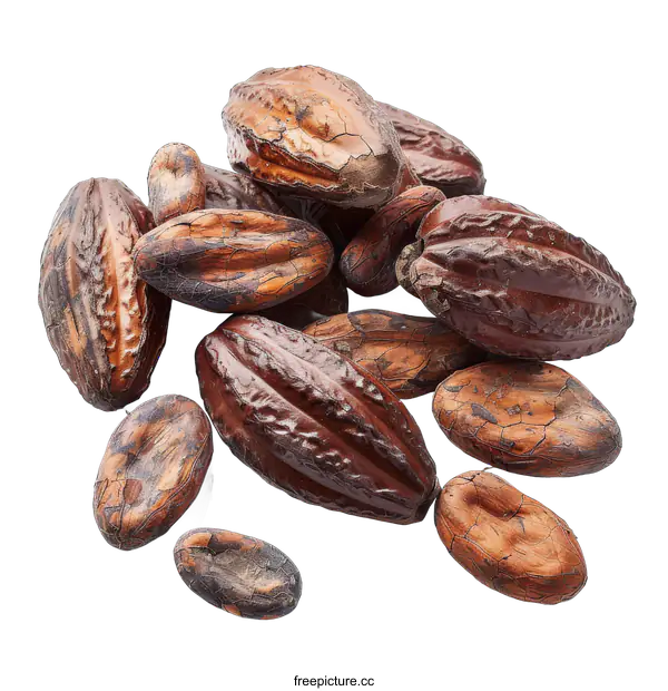 [Transparent Background PNG]cocoa beans isolated on black background