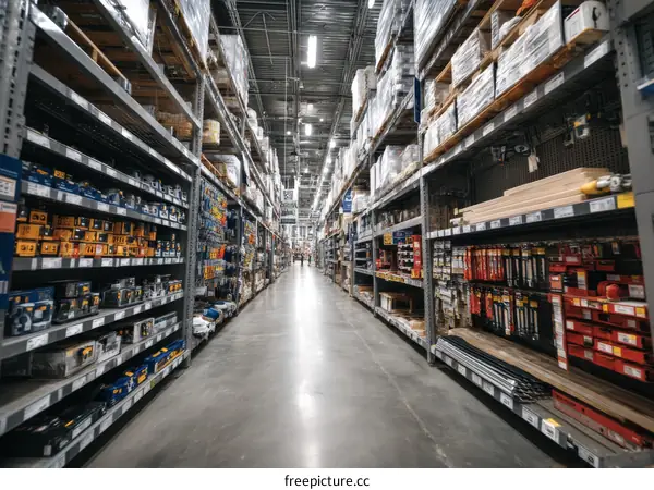 Large Hardware Store Interior with Numerous Items