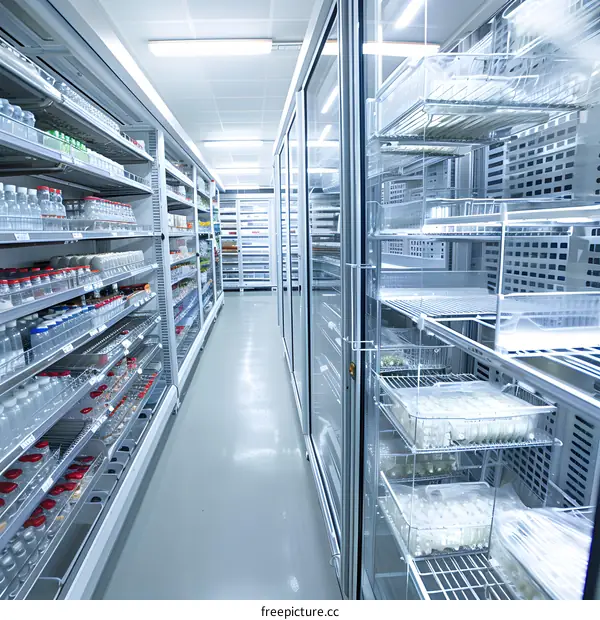 Refrigerator Storage with Shelves and Containers