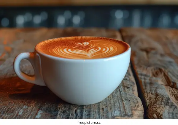 Cappuccino with beautiful latte art