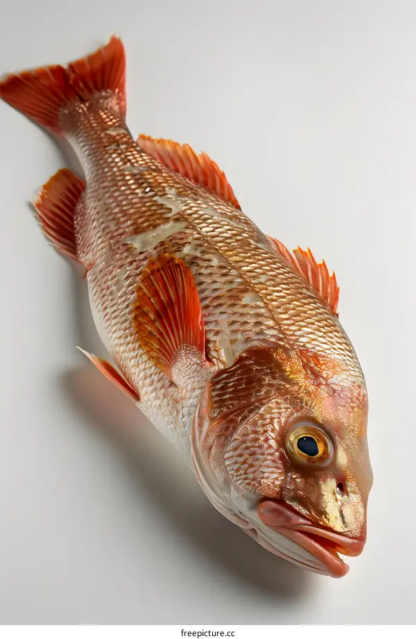 Fresh Red Snapper on White Background