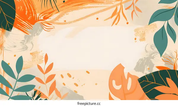 Tropical Leaves Abstract Background Design