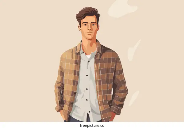 Portrait of a young man in a plaid shirt