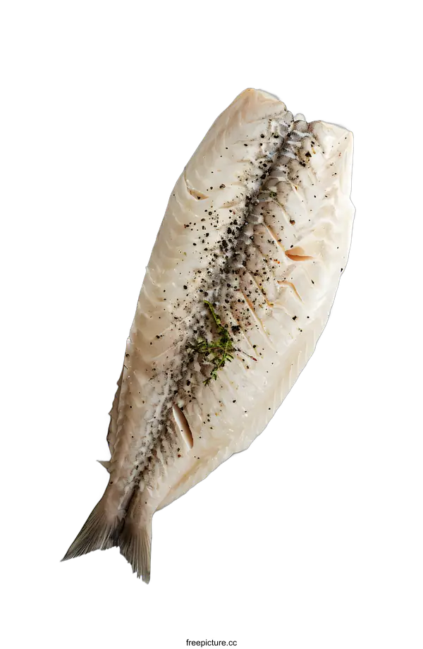 [Transparent Background PNG]raw fish fillet with spices and herbs